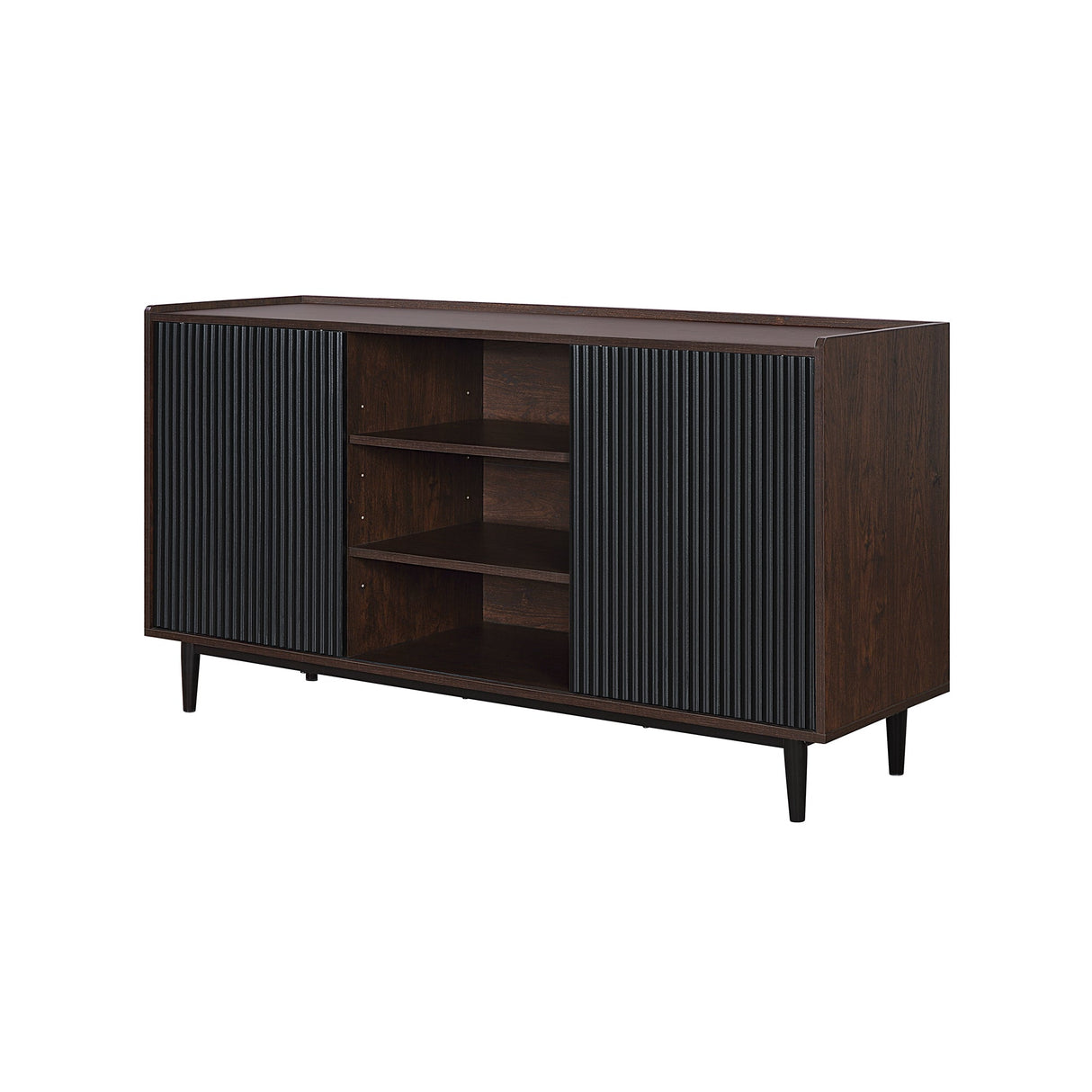 Duane Sideboard in Dark Brown and Black by Manhattan Comfort at Eve Furniture