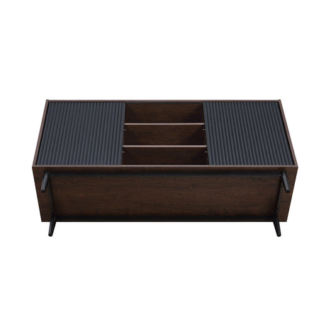 Duane Sideboard in Dark Brown and Black by Manhattan Comfort at Eve Furniture