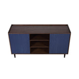 Duane Sideboard in Dark Brown and Navy Blue by Manhattan Comfort at Eve Furniture