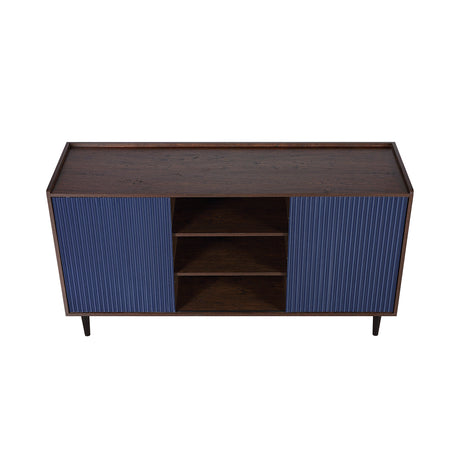 Duane Sideboard in Dark Brown and Navy Blue by Manhattan Comfort at Eve Furniture
