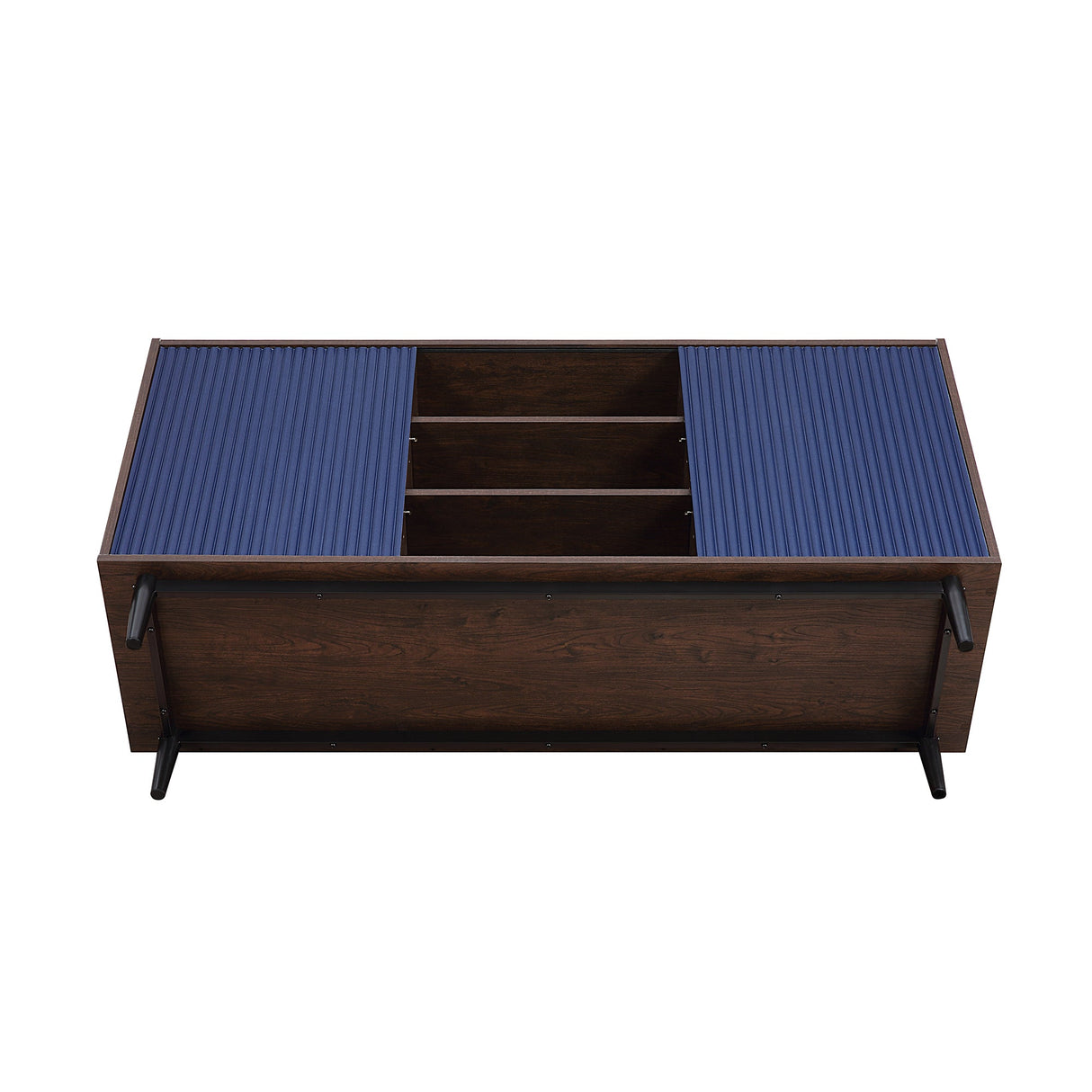 Duane Sideboard in Dark Brown and Navy Blue by Manhattan Comfort at Eve Furniture