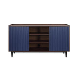 Duane Sideboard in Dark Brown and Navy Blue by Manhattan Comfort at Eve Furniture