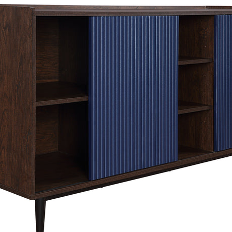 Duane Sideboard in Dark Brown and Navy Blue by Manhattan Comfort at Eve Furniture