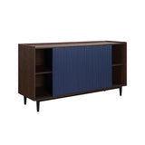 Duane Sideboard in Dark Brown and Navy Blue by Manhattan Comfort at Eve Furniture