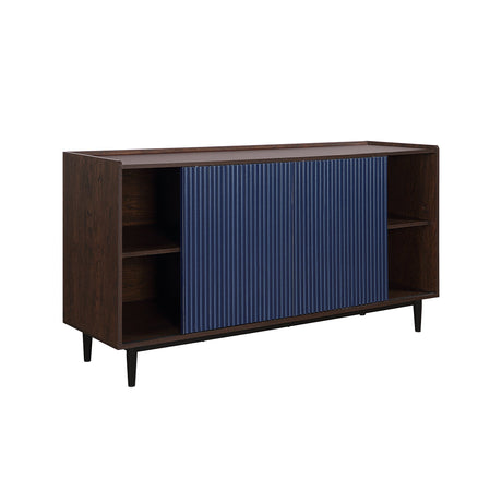 Duane Sideboard in Dark Brown and Navy Blue by Manhattan Comfort at Eve Furniture
