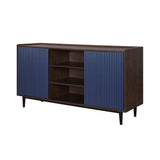 Duane Sideboard in Dark Brown and Navy Blue by Manhattan Comfort at Eve Furniture