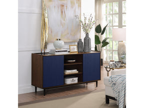 Duane Sideboard in Dark Brown and Navy Blue by Manhattan Comfort at Eve Furniture