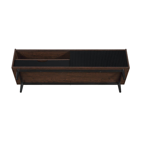 Duane TV Stand in Dark Brown and Black by Manhattan Comfort at Eve Furniture