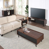Duane TV Stand in Dark Brown and Black by Manhattan Comfort at Eve Furniture