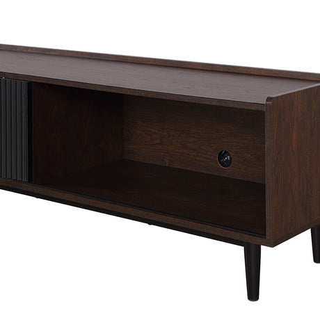 Duane TV Stand in Dark Brown and Black by Manhattan Comfort at Eve Furniture