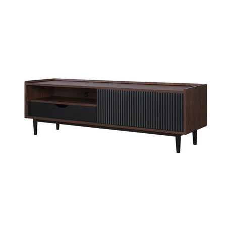 Duane TV Stand in Dark Brown and Black by Manhattan Comfort at Eve Furniture
