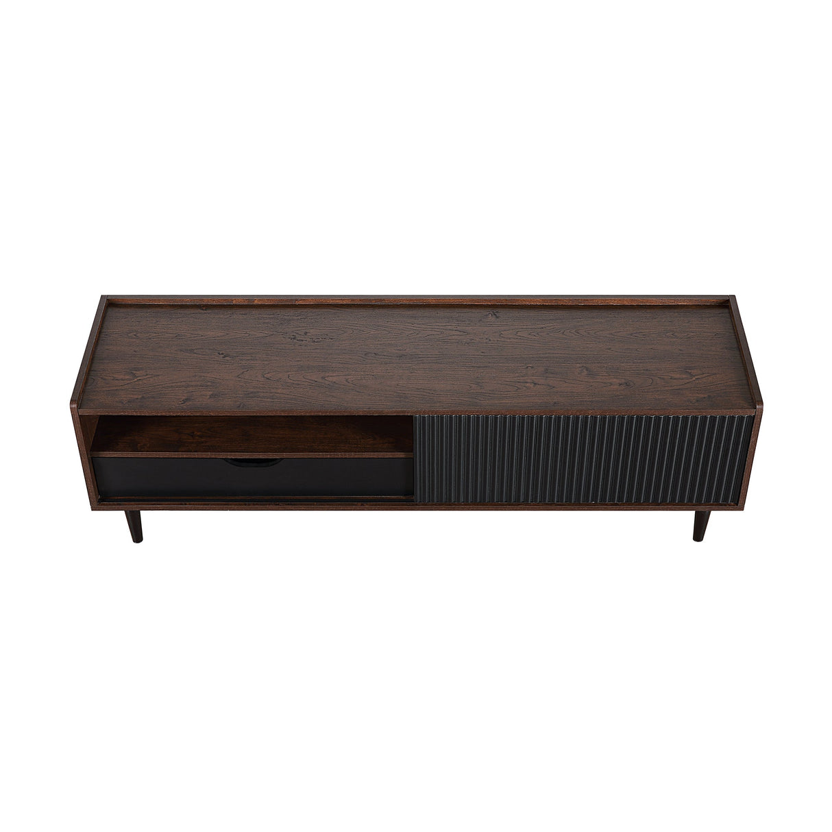 Duane TV Stand in Dark Brown and Black by Manhattan Comfort at Eve Furniture