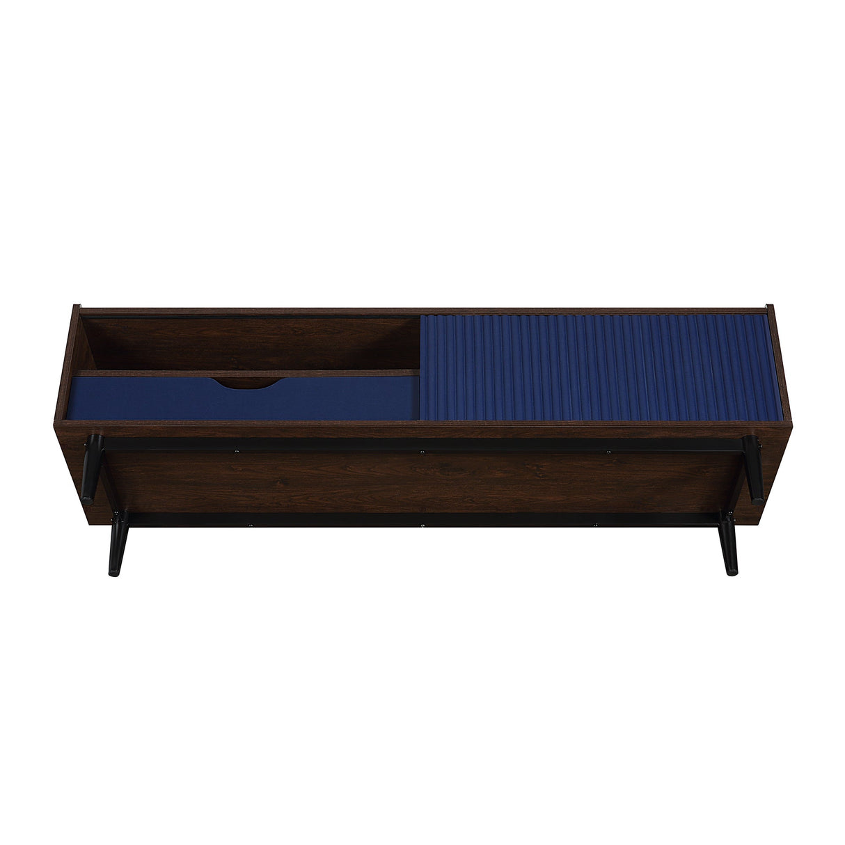 Duane TV Stand in Dark Brown and Navy Blue by Manhattan Comfort at Eve Furniture