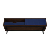 Duane TV Stand in Dark Brown and Navy Blue by Manhattan Comfort at Eve Furniture