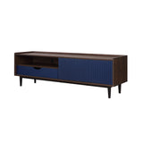 Duane TV Stand in Dark Brown and Navy Blue by Manhattan Comfort at Eve Furniture