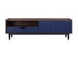Duane TV Stand in Dark Brown and Navy Blue by Manhattan Comfort at Eve Furniture