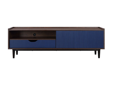 Duane TV Stand in Dark Brown and Navy Blue by Manhattan Comfort at Eve Furniture