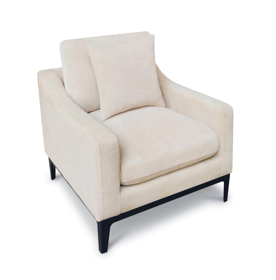 Duarte Latte Upholstered Accent Chair with Reversible Cushions by Coaster at Eve Furniture