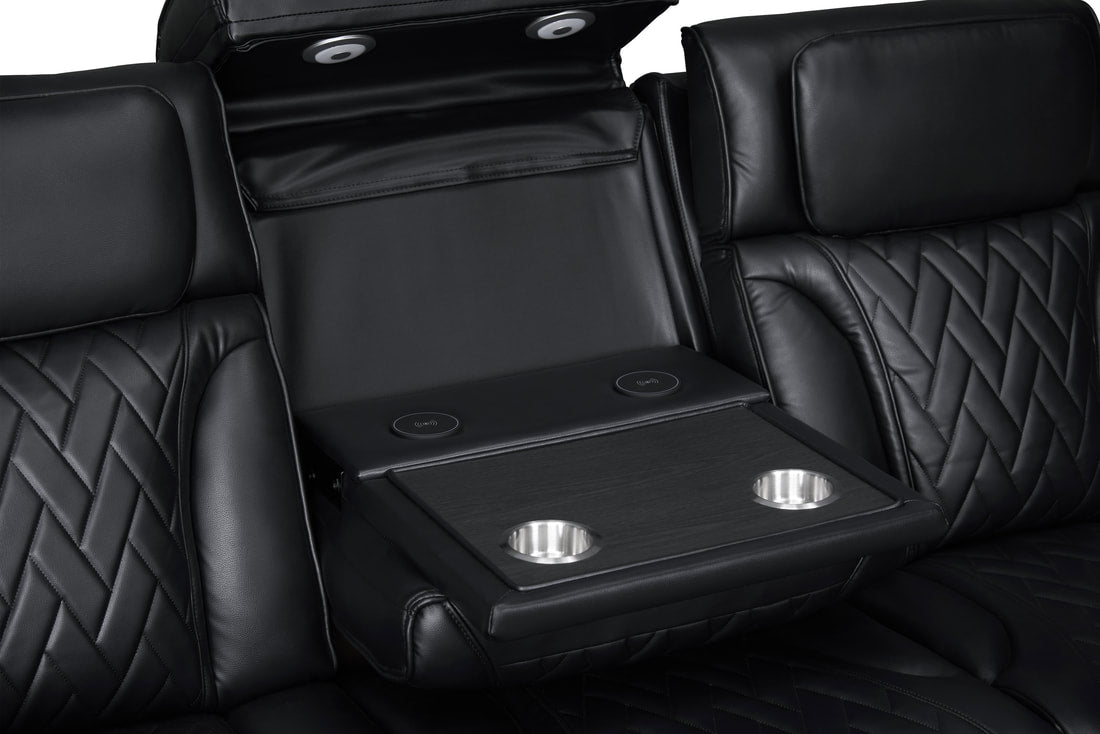 Dubai 3-Piece Black Power Reclining Set