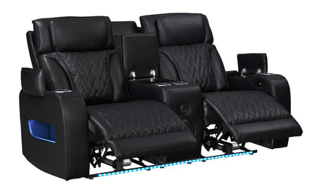 Dubai Black 3-Piece Power Reclining Set by Happy Homes at Eve Furniture
