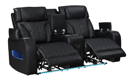 Dubai Black 3-Piece Power Reclining Set by Happy Homes at Eve Furniture