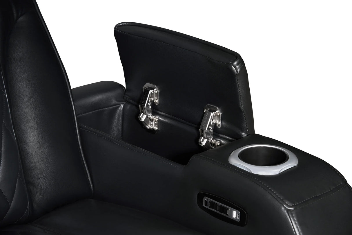 Juego reclinable eléctrico de 3 piezas Dubai Black
