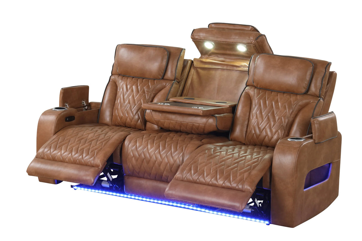 Dubai Brown 3-Piece Power Reclining Set by Happy Homes at Eve Furniture