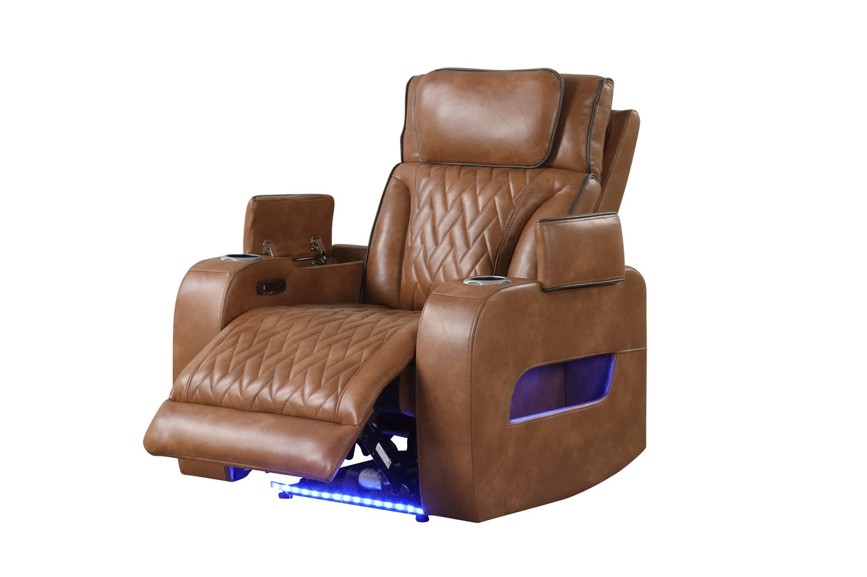 Dubai Brown 3-Piece Power Reclining Set by Happy Homes at Eve Furniture