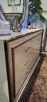 Dubai Metallic Silver Bedroom Set by New Era Innovations at Eve Furniture