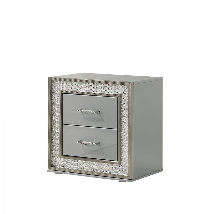 Dubai Metallic Silver Bedroom Set by New Era Innovations at Eve Furniture