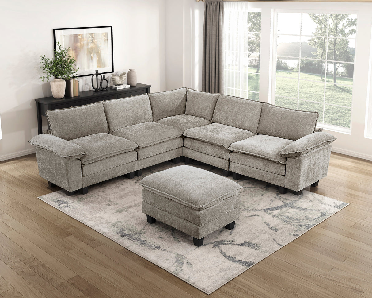 Dublin Dark Pewter Ottoman