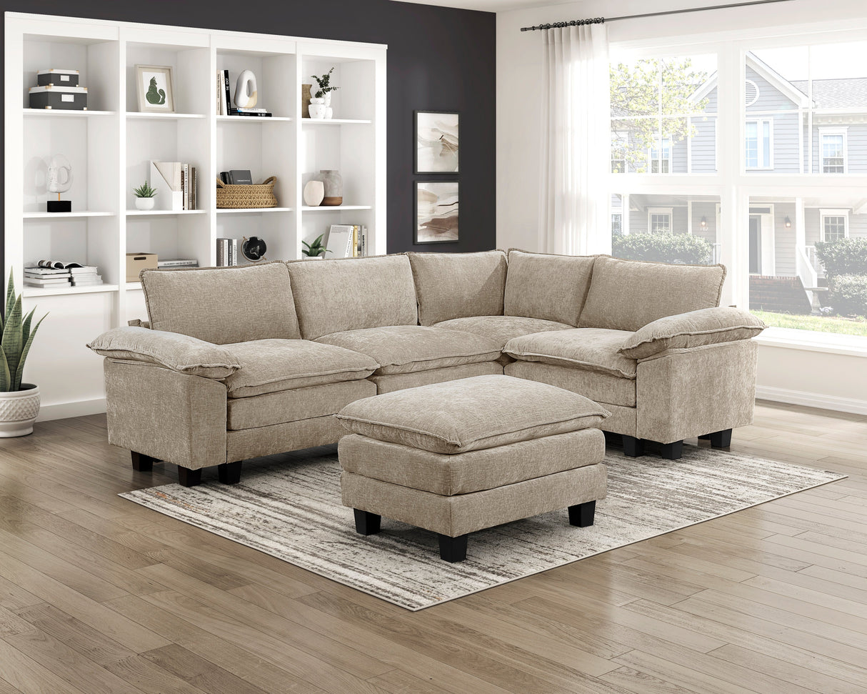 Dublin Dark Pewter Ottoman