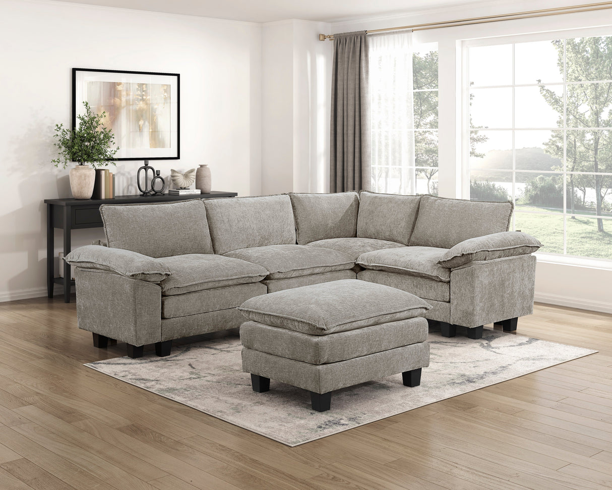 Dublin Dark Pewter Ottoman