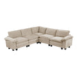 Dublin Taupe 5-Piece Modular Sectional by Homelegance at Eve Furniture