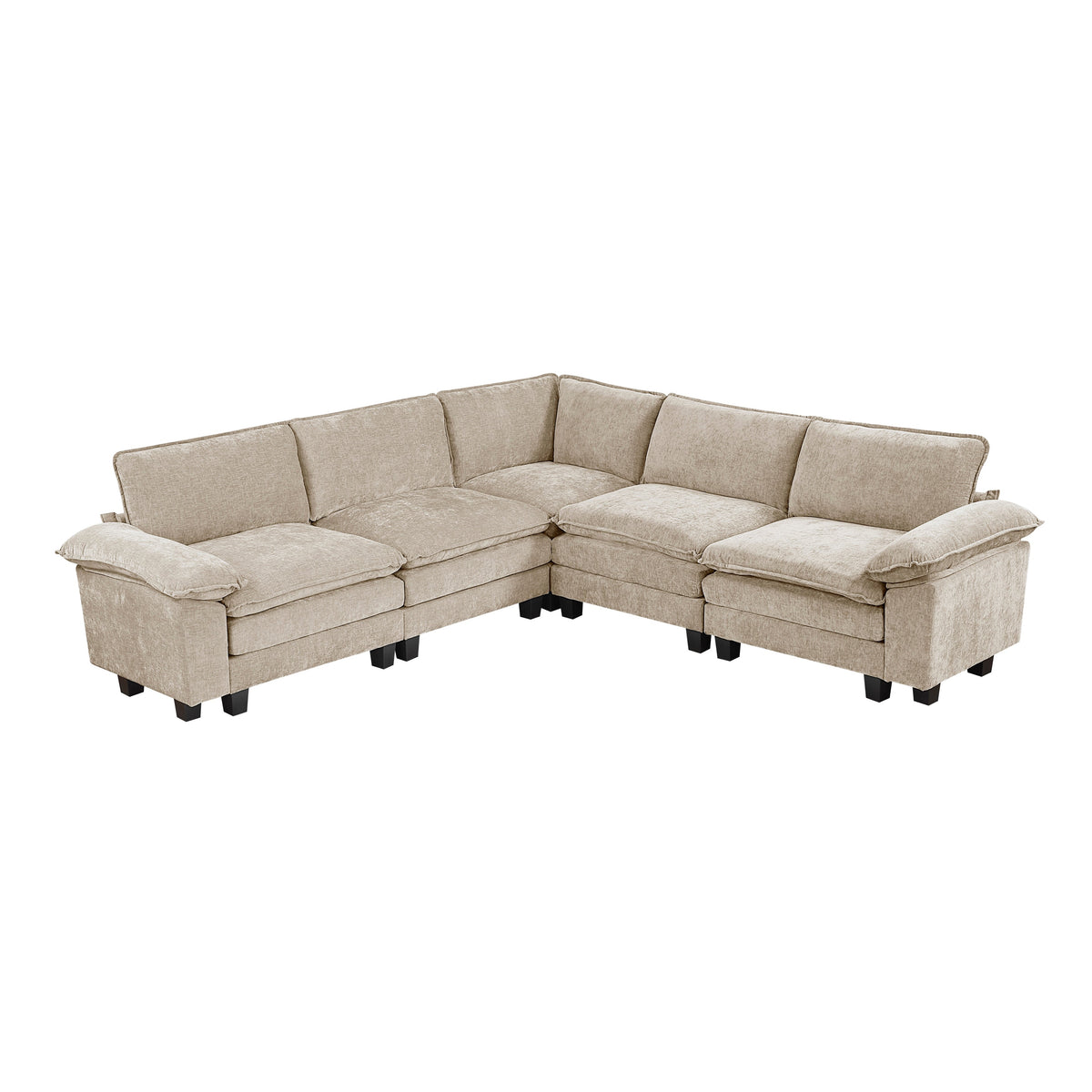 Dublin Taupe 5-Piece Modular Sectional by Homelegance at Eve Furniture