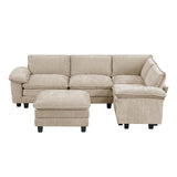 Dublin Taupe 5-Piece Modular Sectional with Ottoman by Homelegance at Eve Furniture