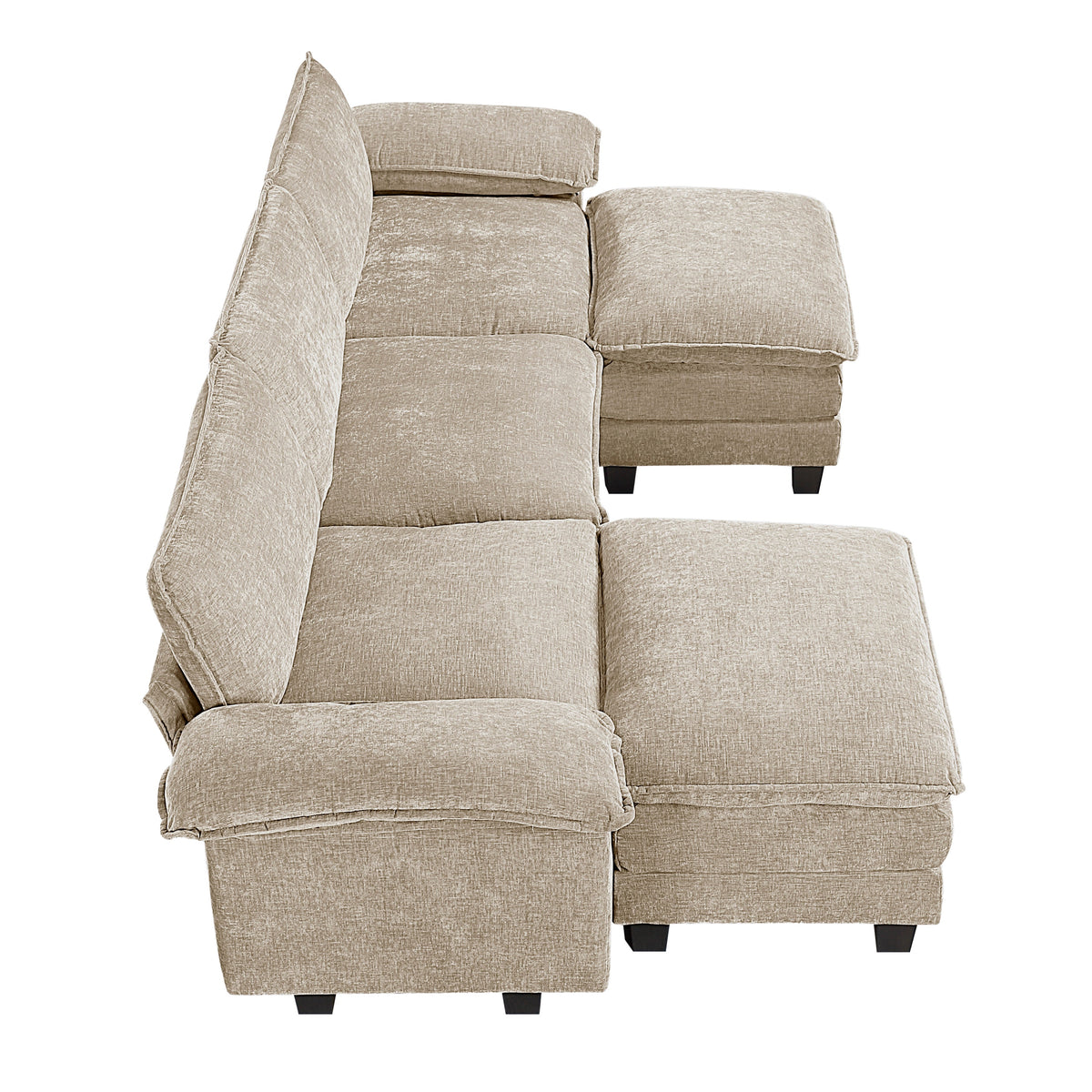 Dublin Taupe 5-Piece Modular Sectional with Ottoman by Homelegance at Eve Furniture