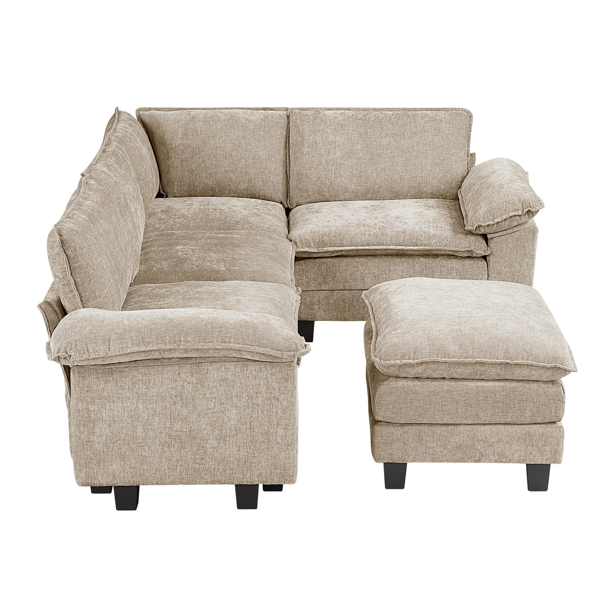 Dublin Taupe 5-Piece Modular Sectional with Ottoman by Homelegance at Eve Furniture