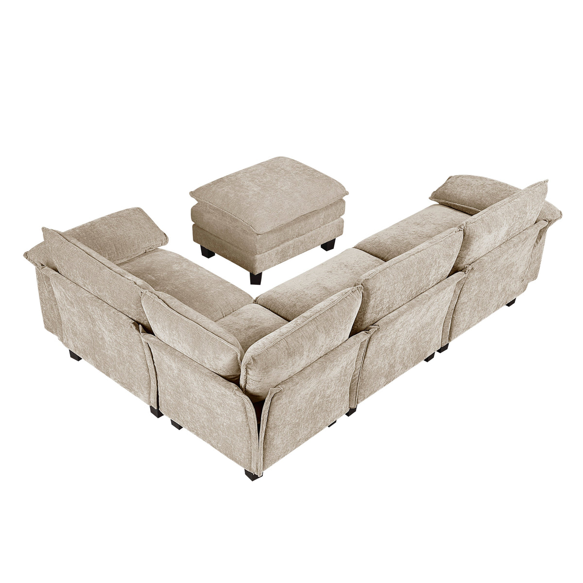Dublin Taupe 5-Piece Modular Sectional with Ottoman by Homelegance at Eve Furniture