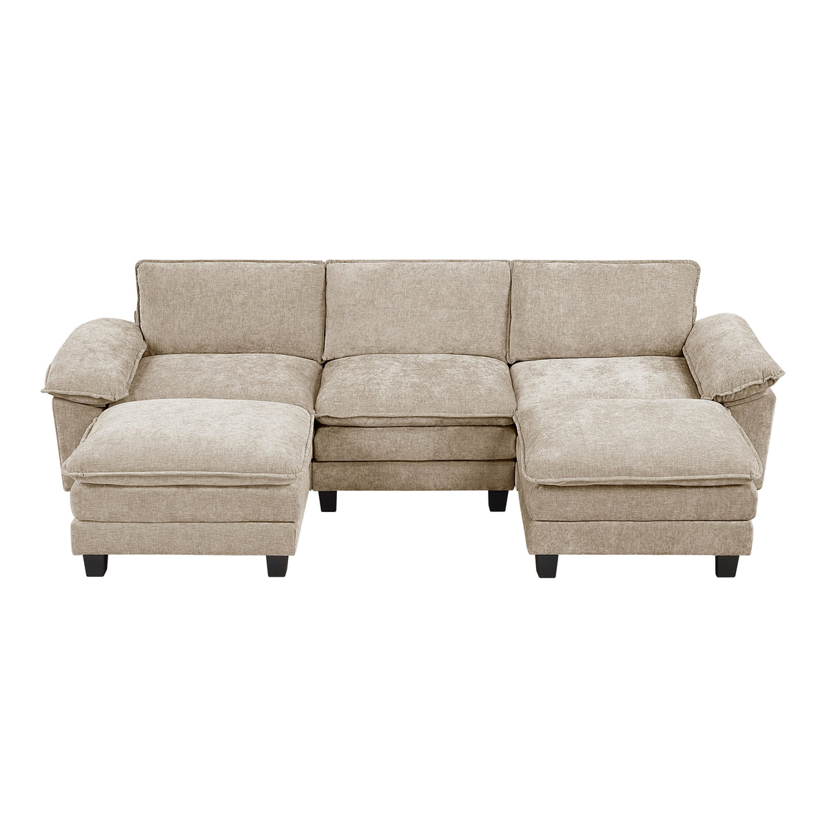 Dublin Taupe 5-Piece Modular Sectional with Ottoman by Homelegance at Eve Furniture