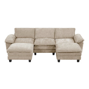 Dublin Taupe 5-Piece Modular Sectional with Ottoman by Homelegance at Eve Furniture