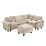 Dublin Taupe 5-Piece Modular Sectional with Ottoman by Homelegance at Eve Furniture
