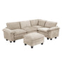 Dublin Taupe 5-Piece Modular Sectional with Ottoman by Homelegance at Eve Furniture