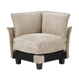 Dublin Taupe 6-Piece Modular Sectional with Ottoman by Homelegance at Eve Furniture