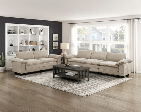Dublin Taupe Loveseat by Homelegance at Eve Furniture