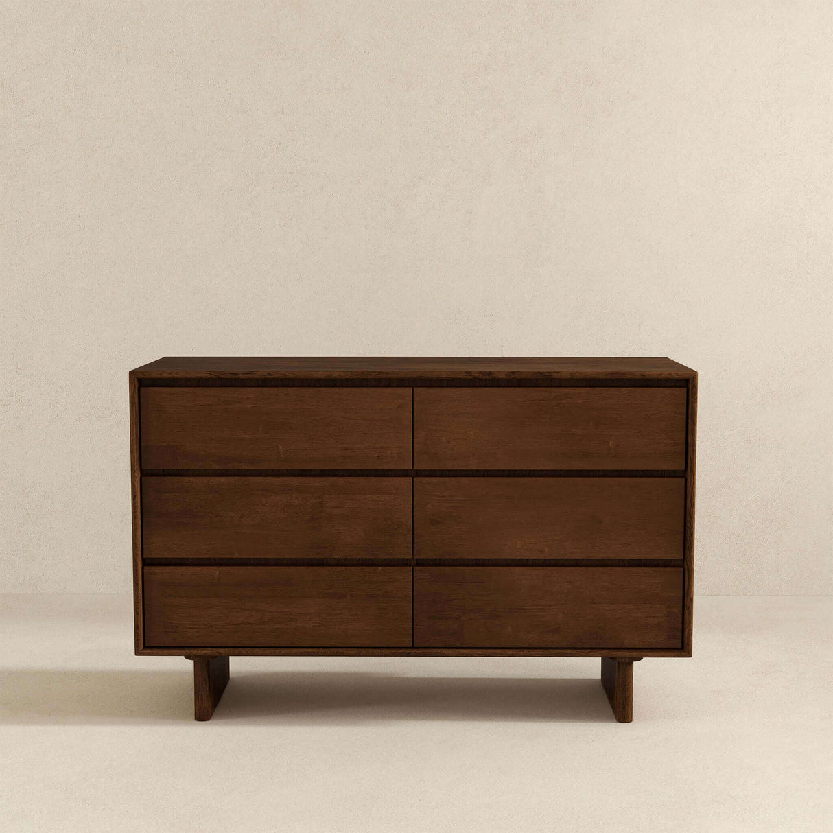 Dubrovnik Mid Century Modern Walnut Dresser With 6 Drawers by Ashcroft Imports at Eve Furniture