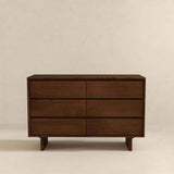 Dubrovnik Mid Century Modern Walnut Dresser With 6 Drawers by Ashcroft Imports at Eve Furniture