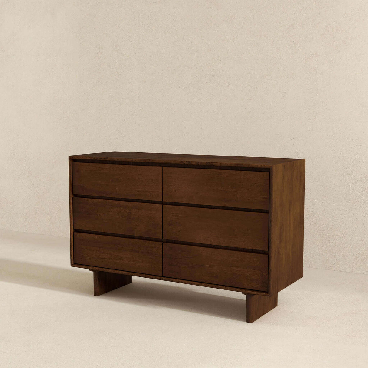 Dubrovnik Mid Century Modern Walnut Dresser With 6 Drawers by Ashcroft Imports at Eve Furniture