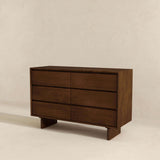 Dubrovnik Mid Century Modern Walnut Dresser With 6 Drawers by Ashcroft Imports at Eve Furniture
