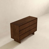 Dubrovnik Mid Century Modern Walnut Dresser With 6 Drawers by Ashcroft Imports at Eve Furniture